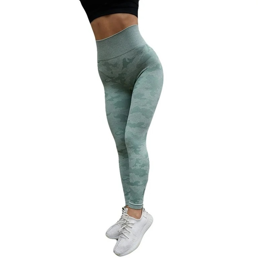 Women High Waist Workout Gym Butt Lift Seamless Camo Leggings